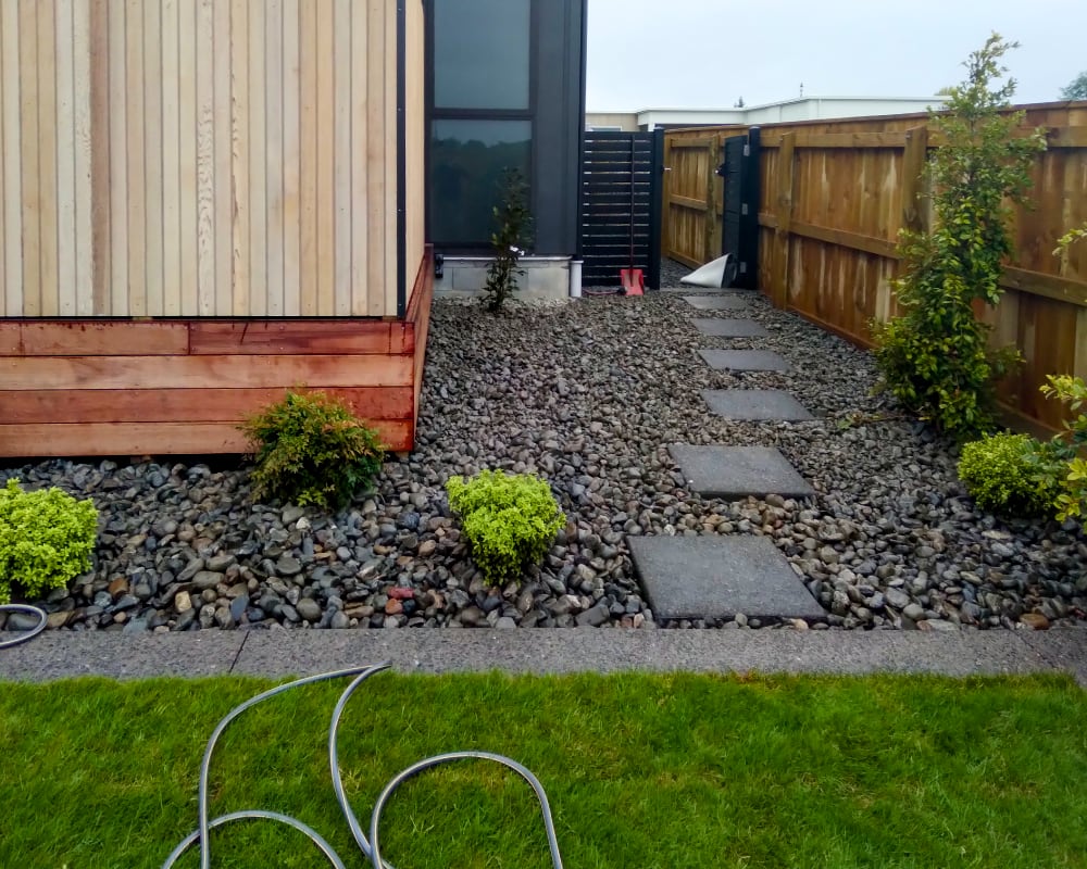 gravel path and lawns